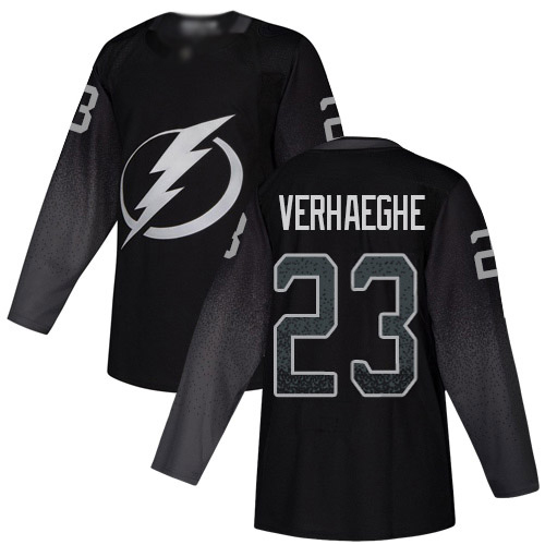 Adidas Tampa Bay Lightning Men #23 Carter Verhaeghe Black Alternate Authentic Stitched NHL Jersey